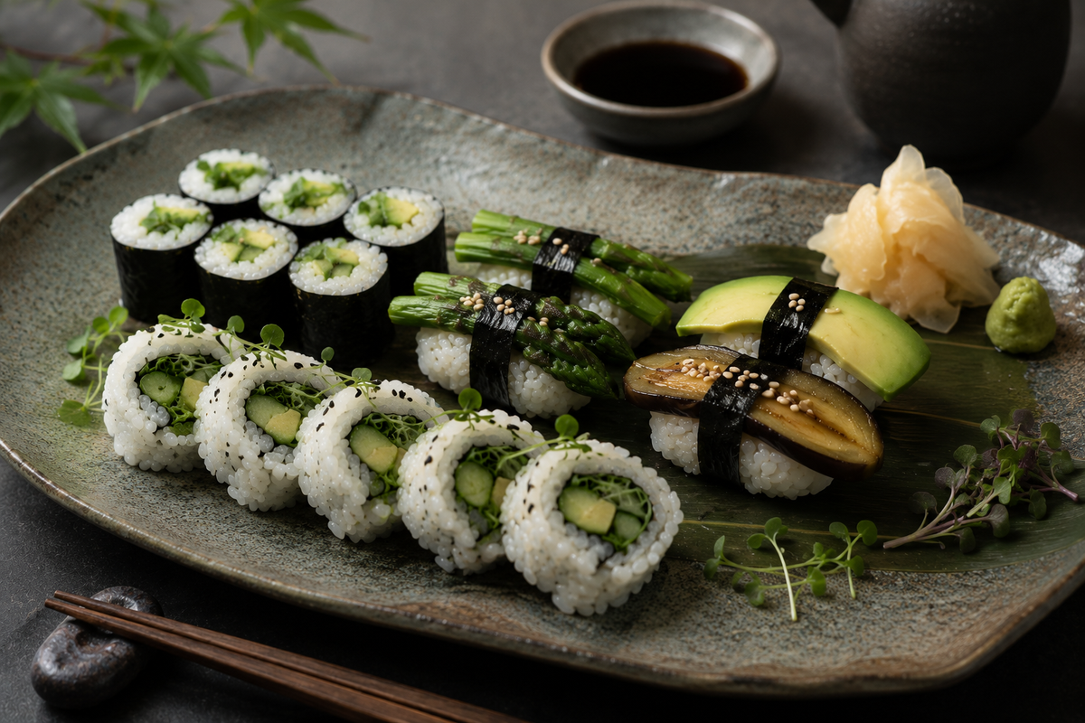 Beautiful Vegan Sushi Plate